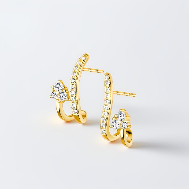

Luxurious Exquisite Unique Geometric Curve Design Earrings for Women s Parties and Weddings Suitable for All Seasons