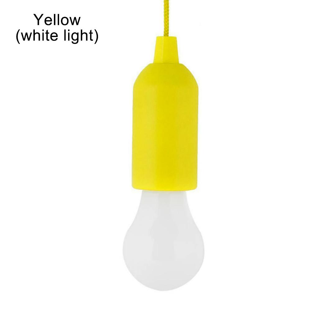 Portable Camping Lamp Battery Emergency Lamps LED Retro Outdoor Tent Pull Cord Night Light BBQ Party Flashlight (White Light)