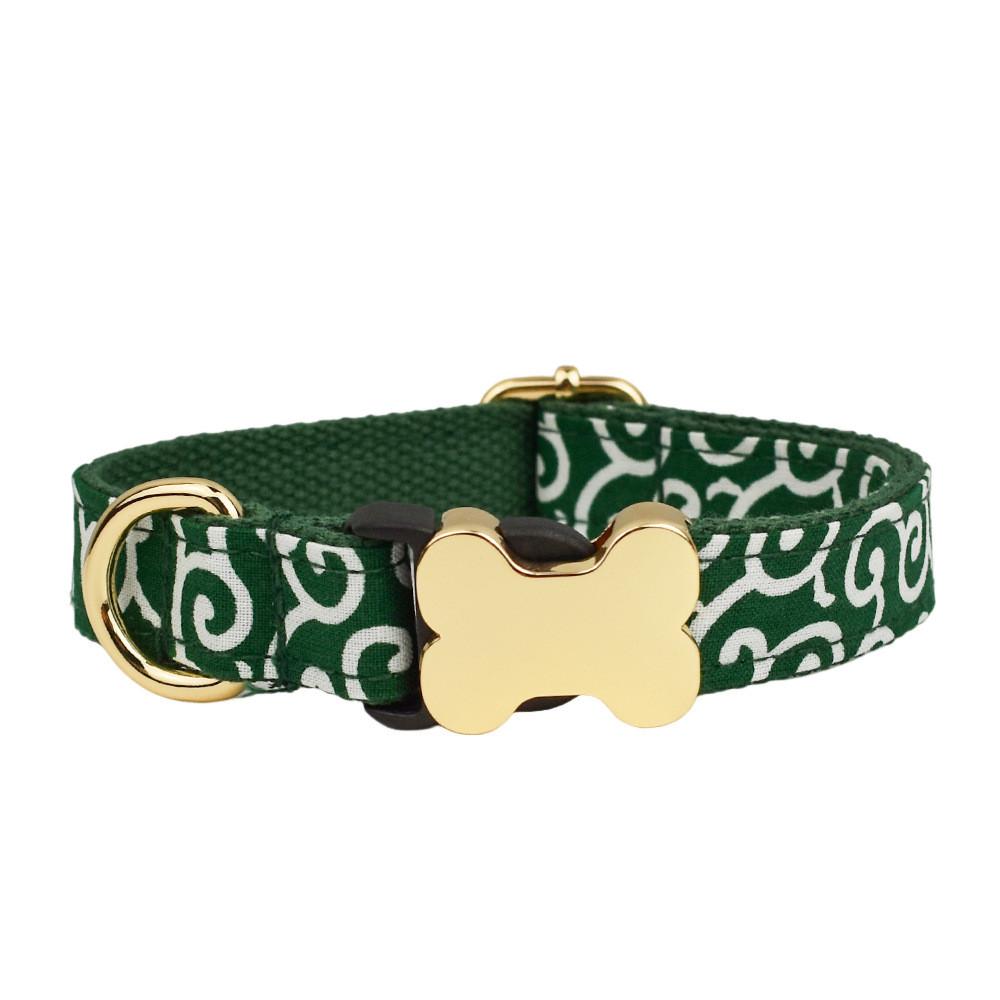 Pet Dog Collar With Printed Design And Bone Decoration For Small Medium Large Pets