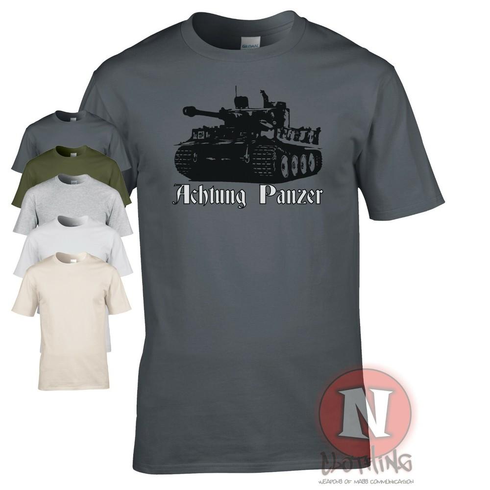 Achtung Panzer Camiseta Tanque WW2 Alemán Militar Armadura Guerra Mundial Tanks