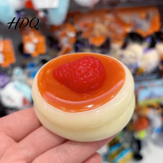 Gâteau à Stimulation Jouets Tactiles Fruit Soufflé Jouet à Presser pour Soulager le Stress, Faux Dessert à Montée Lente Jouet Sensoriel Relaxant, Aliments Simulés Doux