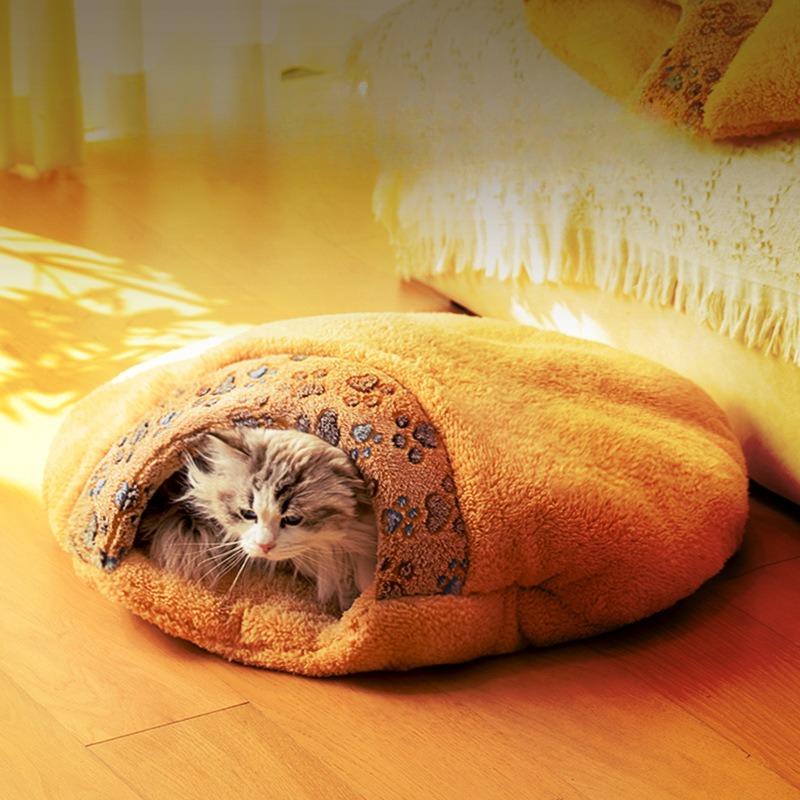 Cat nest winter warm closed cat sleeping bag universal in all seasons winter small kennel thickened removable washable mat