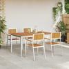 Outdoor Dining Set 5 Pcs Solid Acacia Wood and Stainless Steel
