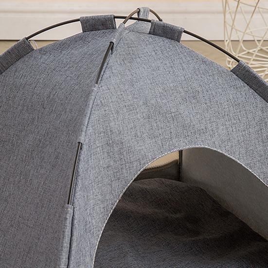 Tent Cat Bed Spacious Ventilated Cat Tent Hide Cave Semi-Enclosed Cat Bed with Removable Washable Mat for Summer All Seasons