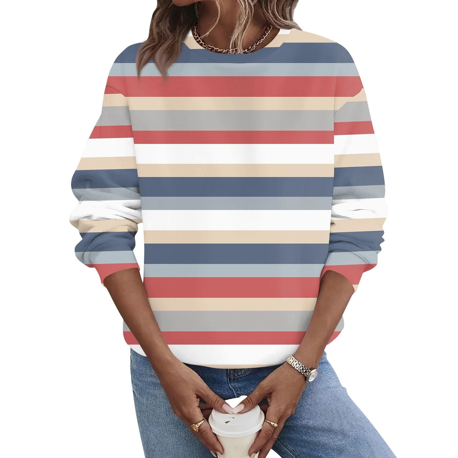 

Жіноча осінньо-зимова повсякденна толстовка з круглим вирізом і довгим рукавом S