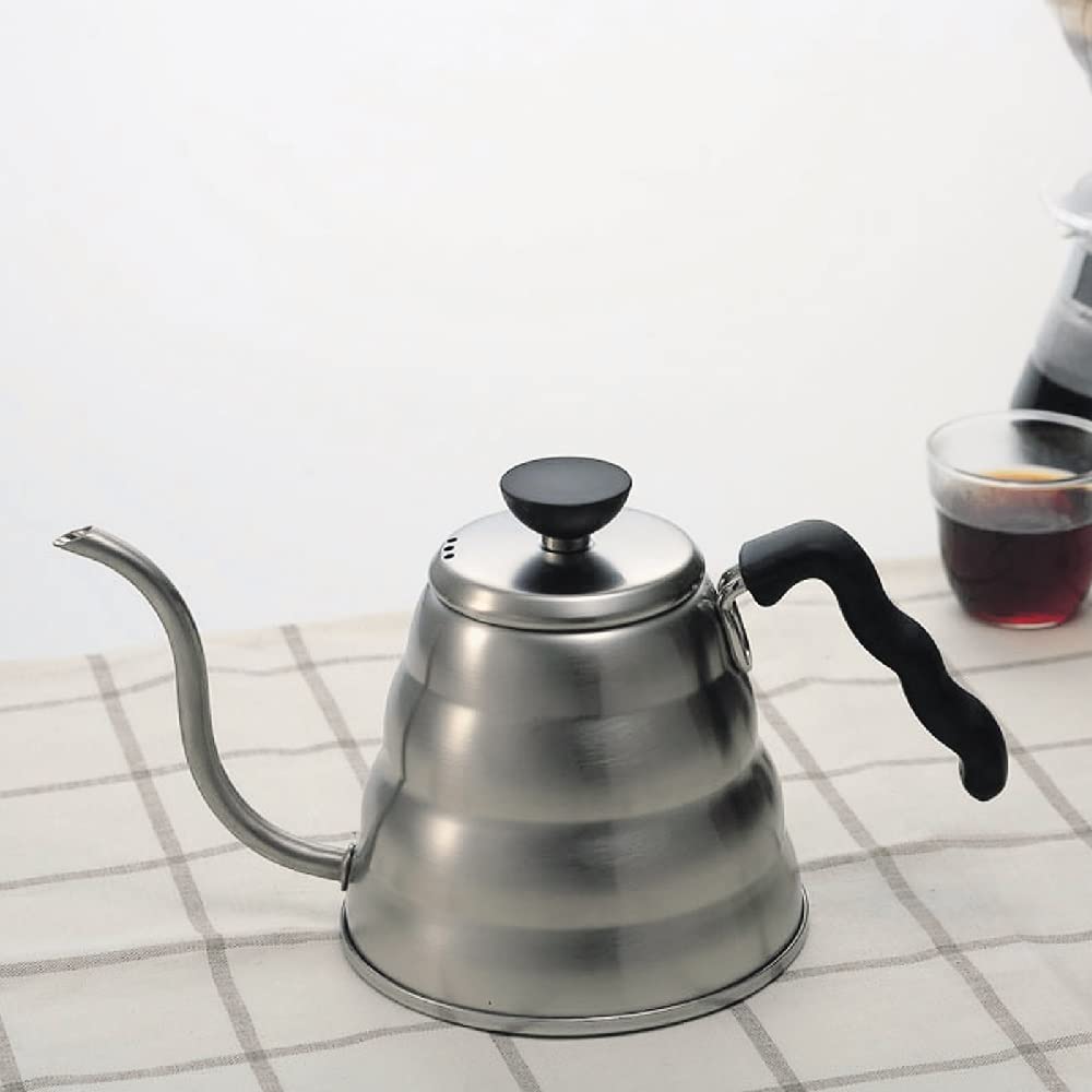 HARIO V60 Drip Kettle Buono, Hairline Silver, 800ml Capacity, Gas and Induction Compatible, Made In Japan, Perfect Gift (VKBR-120-HSV)