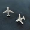 Stylish Unique Women Airplane Ear Studs Girls Silver Plated Aircraft Earrings Gifts