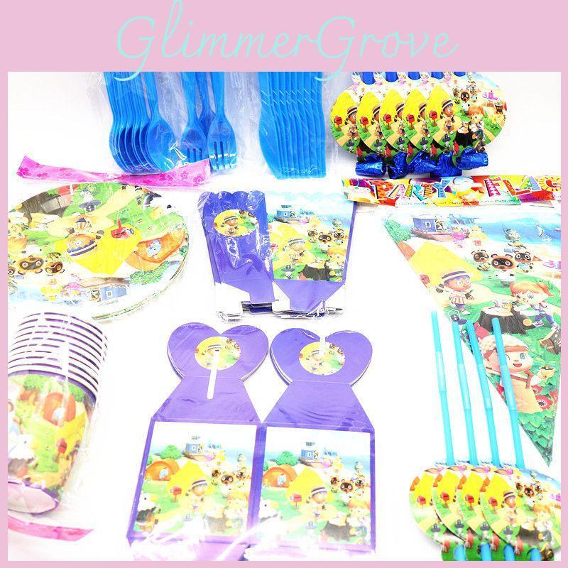 Adorable Animal Crossing Party Supplies For Kids Enhance Birthday Atmosphere With Plates And Tablecloth