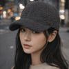 Thicken Plush Snapback Fuzzy Winter Peaked Cap Vintage Lamb Wool Baseball Cap  Outdoor