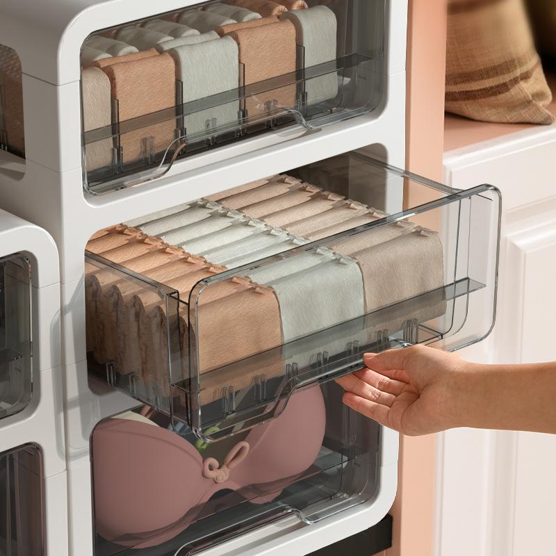 Drawer Style Storage Box for Household Underwear Transparent Bras Socks Classified Storage Box Underwear Storage Cabinet