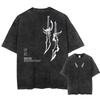Harajuku Vintage Tshirt Streetwear Japanese Anime Graphic Print Washed Short Sleeve Oversized T-Shirt Men Tees Top Unisex
