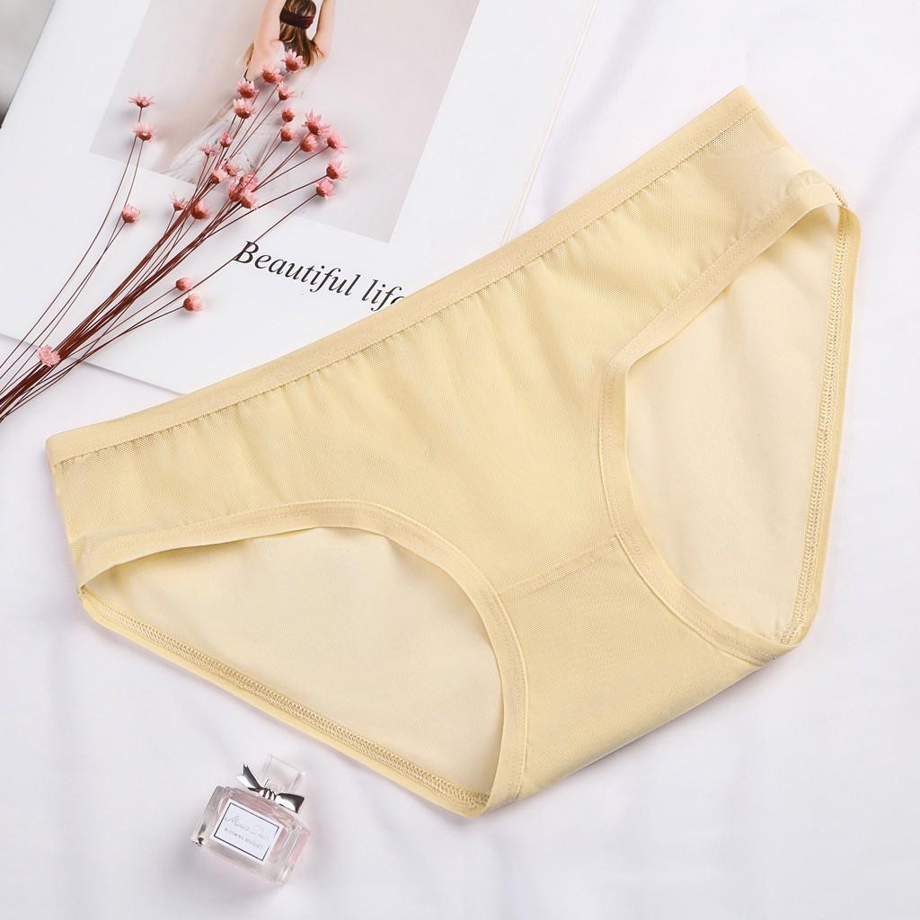 Women Sexy Lace Splice Briefs Panties Lingerie Mesh Underwear