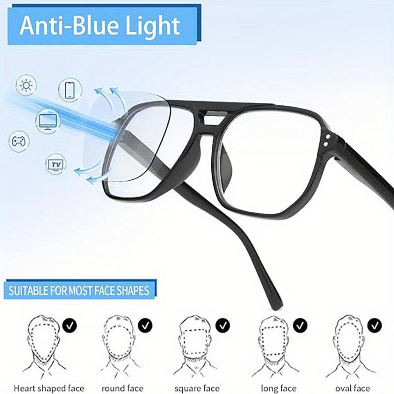 Blue Ray-blokkerende briller Firkantede briller Ultralette optiske briller Overdimensjonerte brillerinnfatning Kvinner Menn Anti Blue Light Eyewear