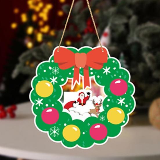 Christmas Door Hanging Claus Festive Sign Vibrant Color Santa Pattern Holiday Decoration Easy To Hang