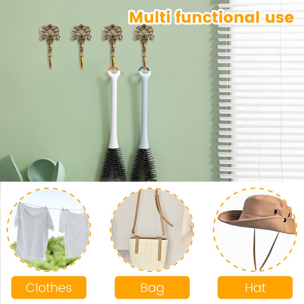20pcs Wall Multi-Purpose Hooks Vintage Zinc Alloy Home Coats Hat Clothes Hangers Bath Towel Keys Coats Bag Organization Hooks