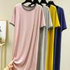 Long Loungewear Loose Solid Short Summer Long Ech.Apr Women's Pajamas, Fit, Color, Sleeves, Lightweight, Nightgown, Dress, Figure-Flattering (Pink,