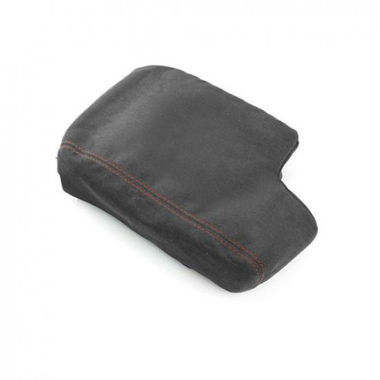 Suede Interior Center Console Armrest Box Cover For BMW 3 Series E46 1998-2005 Black with Red line