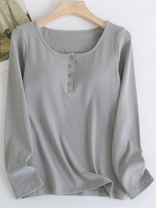 

Women s High-End Padded Long Sleeve Square Neck T-Shirt Large