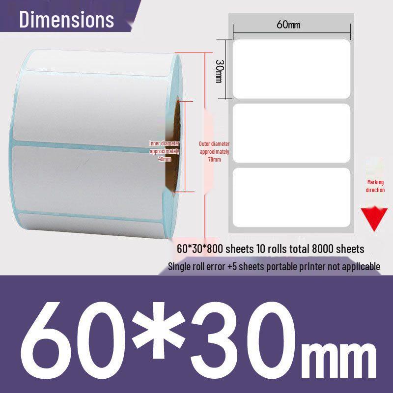 Thermal Self-Adhesive Barcode Print Labels for Logistics and Supermarket Scales (Sizes: 100 To 20)