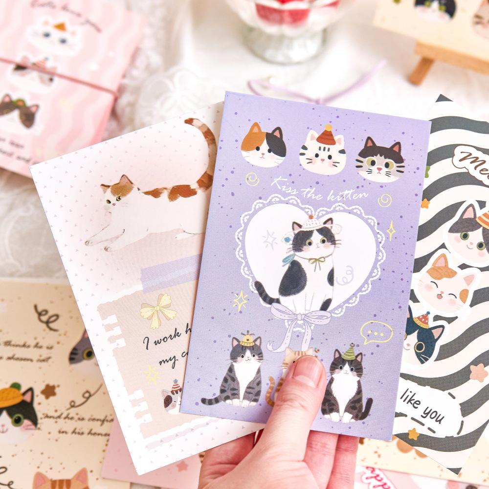 Cat Paradise Silver Stamped Postcard – Cute Pet Theme Gift & Decoration