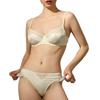French Underwear Women's Sexy Ultra-thin Satin Lace Big Breasts Small Anti-sagging Bra Set