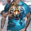 2026 Hot Selling Fashionable Terrifying Domineering Tiger Limited Edition Graphic Design Short Sleeved 3D Printed T-shirt