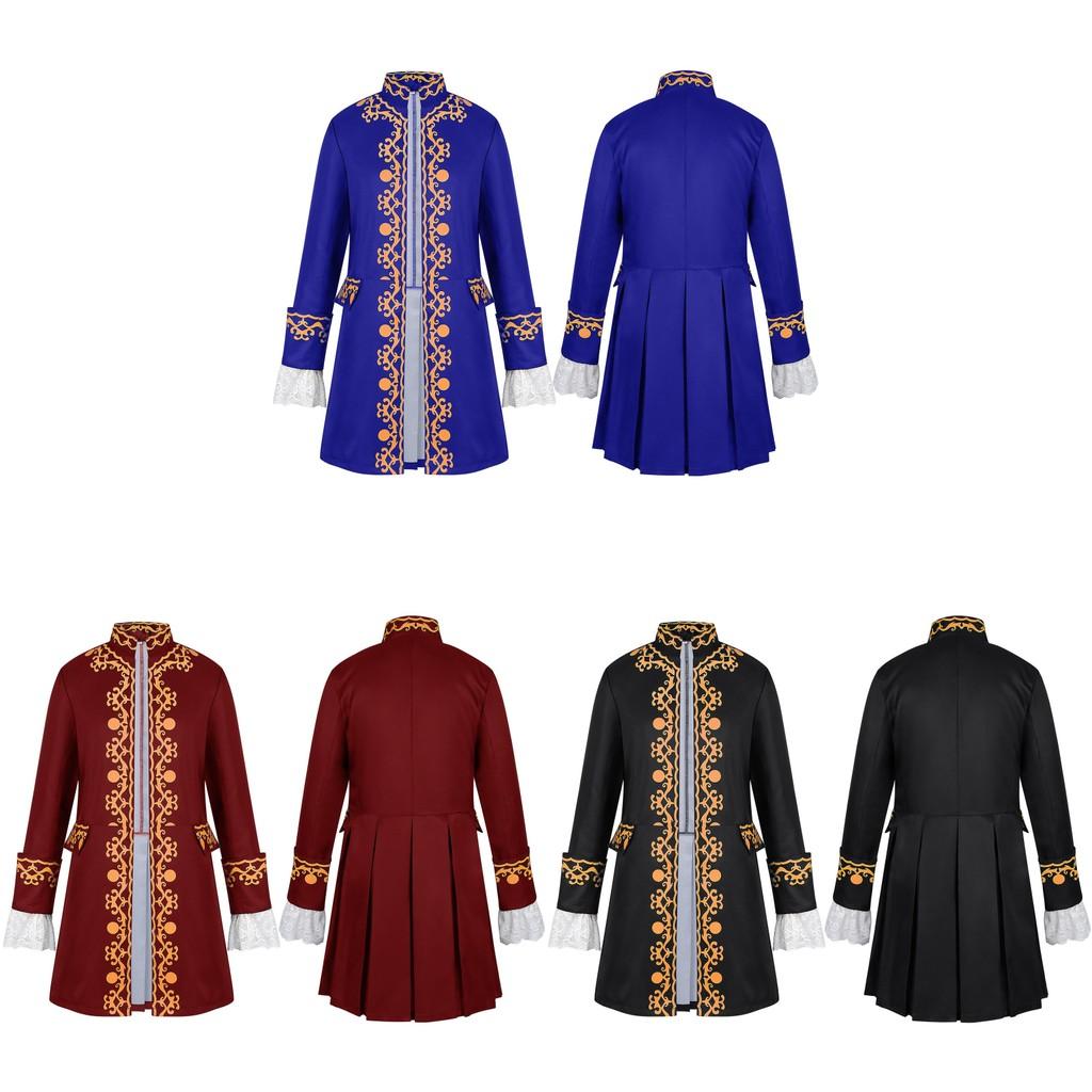 Middle Ages Print Prince Cosplay Costume Coat Halloween Party Performance Stage