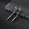Vintage Fashion Punk Gothic Cone Pendant Earrings for Men, Stainless Steel Silver Color Drop Earrings, Retro Hip-hop Jewelry