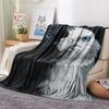 1PC Bicolor Animal Portraits Print FlAannel Blanket, High Quality Comfortable for All Seasons, Home Decor, Warmth and Comfort