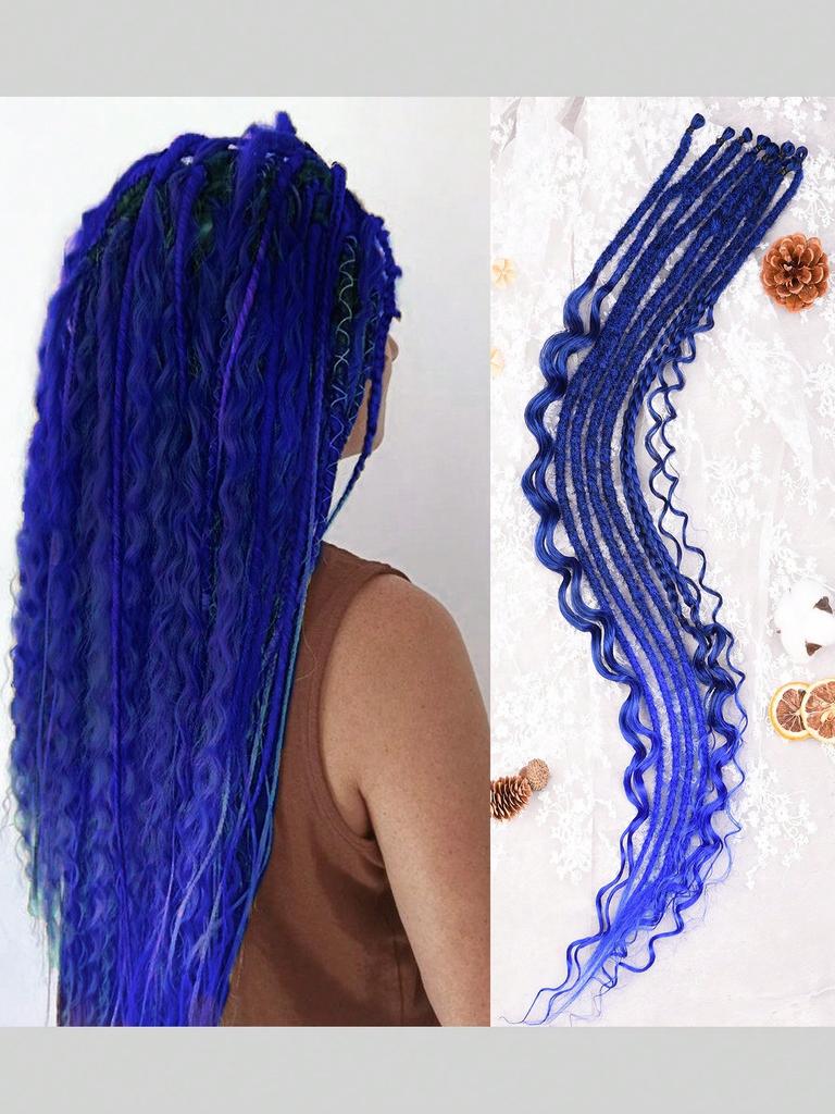 Synthetic 24 Inch 8 Strands/Lot SE Dreadlocs Braids Hair Extensions, 3 In 1 Mixed Hippie Style Single End Dreadslocks for Women