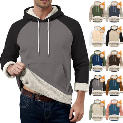 Sudadera con capucha de forro polar de manga larga casual para hombre con bolsillos