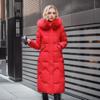 Damen Baumwollmantel mittlerer Länge, Wintermode, Slim Fit, Knielanger Baumwollmantel, Großer Pelzkragen, Verdickte Baumwolljacke, Trendig