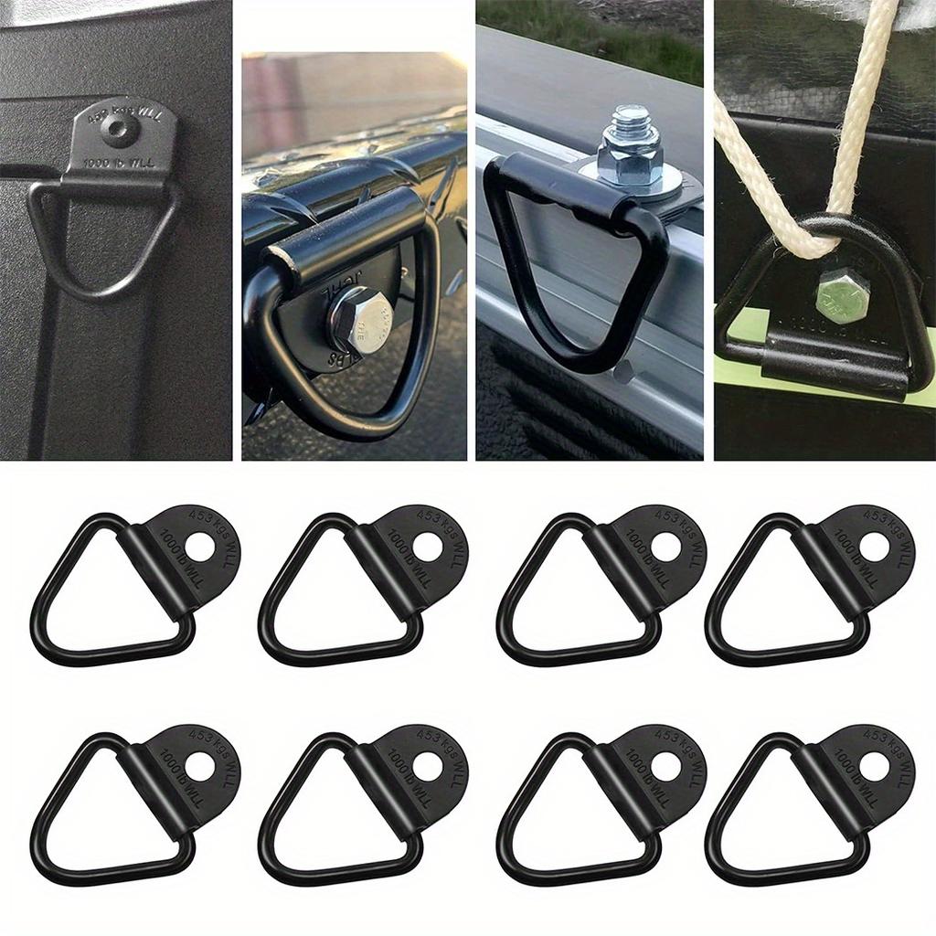 1pcs Cargo Tie-Down Anchors, Black Steel V-Ring Bolton Trailer Cargo Tie Down