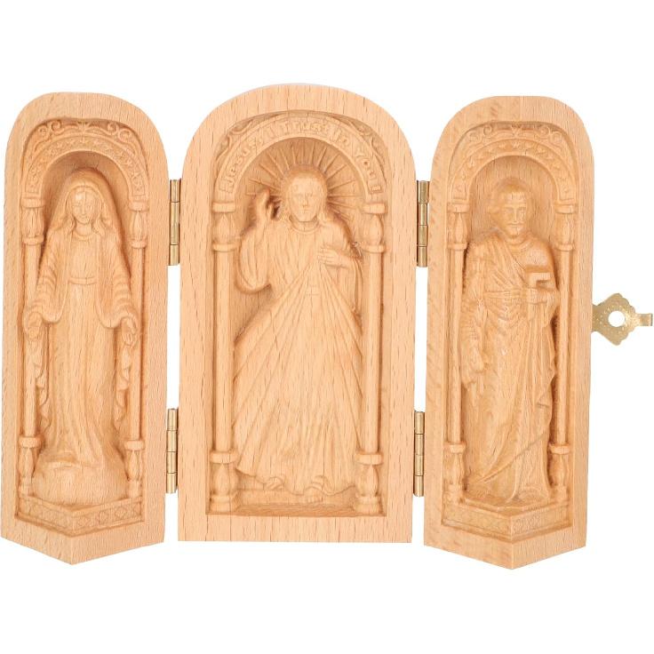 Religious Ornaments Mini Decor Vintage Decor for Home Hand Sculpture Boxwood Carving Christ Mini Christian Altar Box Hand Carving Christian Statues