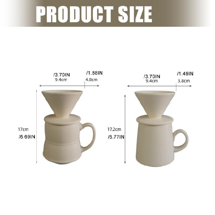 Stylish Ceramic V 60 Pouring Over Coffee Set 460ml Home Brewing Coffee Set Produced For Even Extraction And Easy Cleaning