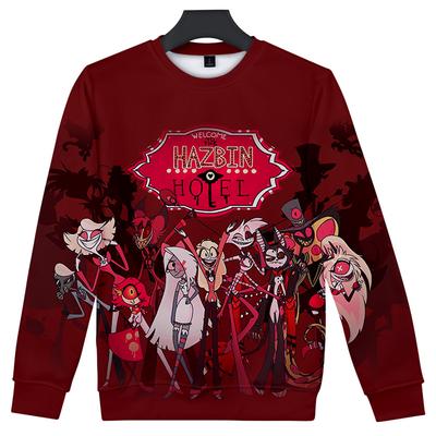 Sudadera con capucha con estampado de anime Hazbin Hotel para hombre y mujer, 10 colores, cuello redondo, para viajes, ropa de calle, chándal para exteriores