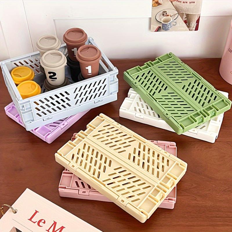 Foldable Storage Basket, Suitable for Home and Office Use, Stackable, Multifunctional Desktop Storage Box, Back To School Season