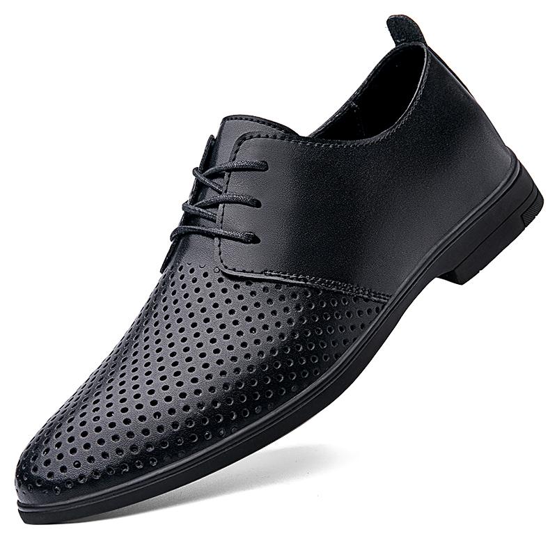 Men Minimalist Oxfords Shoes Men Leather Casual Shoes 2025 New Elegantes Flats Business Shoes Lace-Up All-match Dress Footwear