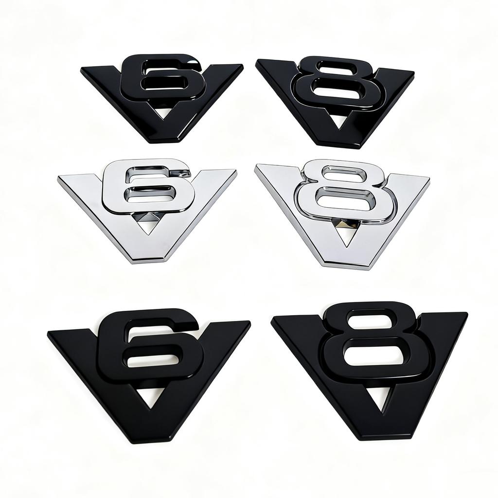 Emblemi Metallici per Auto V6 V8 Adesivi Metallici 3D per Auto Accessori Universali per Modifica Auto Auto da Corsa Motociclette Pick-up SUV