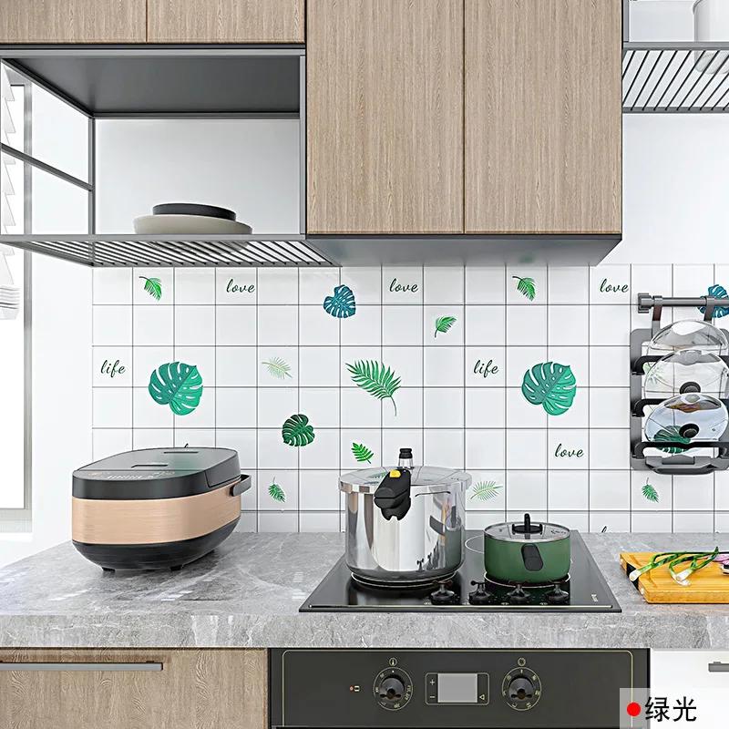 Kitchen Stove Oil-proof Sticker Waterproof High Temperature Resistant Wallpapers Kitchen Decoration Self Adhesive Contact Paper