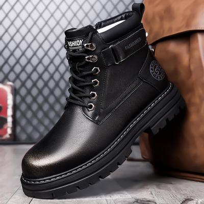 Stivali da Uomo in Pelle Vintage di Design di Alta Qualità Moda Business Vera Pelle Stivali da Uomo Stringati Outdoor Stivali da Moto