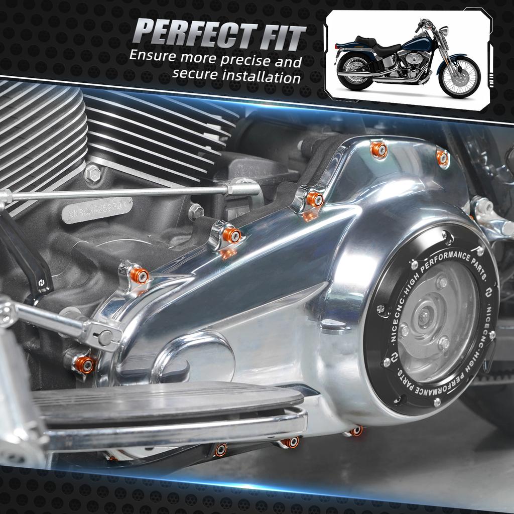 13pcs Primary Cover Bolt Decorative Rings For Harley M8 Street Glide Road Glide Road King 2017-2023 Ultra Limited Electra Glide