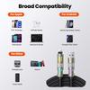 TOOCKI TQ-X103 2m USB-A/USB-C to USB-C/iP 240W Fast Charging Data Cable with Colorful Breathing Light