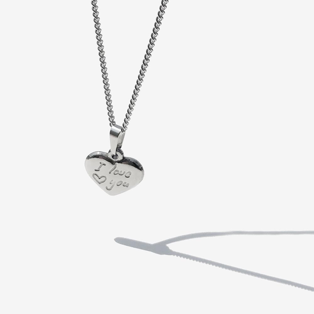 Rush Off Surgical Steel I Love You Pendant Chain Necklace / I Love You Chain Necklace