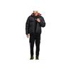 Adidas Einfarbige Stehkragen-Daunenjacke mit Reißverschluss und Markenlogo-Aufdruck, Unisex-Jacken, Schwarz HN2102