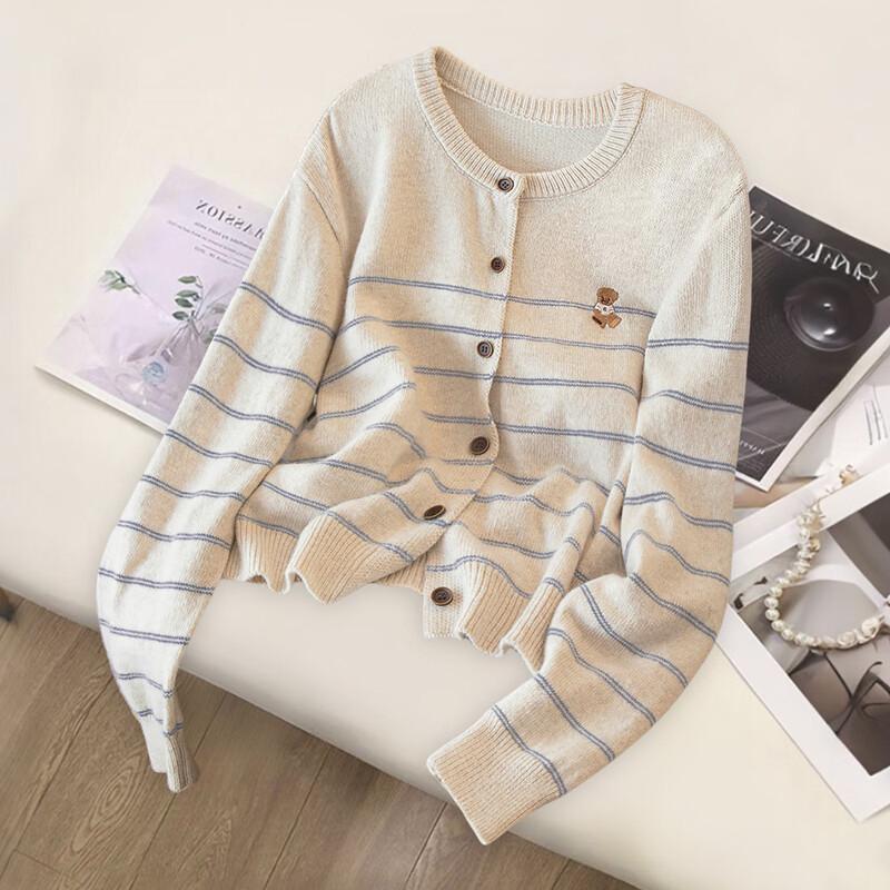 

Sisper Women s Striped Wool Blend Knit Top One Size