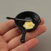1:12 Dollhouse Mini Egg Frying Pan Kitchenware Model Dollhouse Kitchen Scene Accessories Children Pretend Play Toys Kit