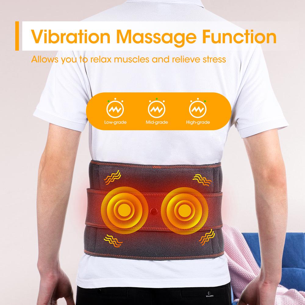 USB Rechargeable Heated Massage Waist Belt with Red Light Therapy