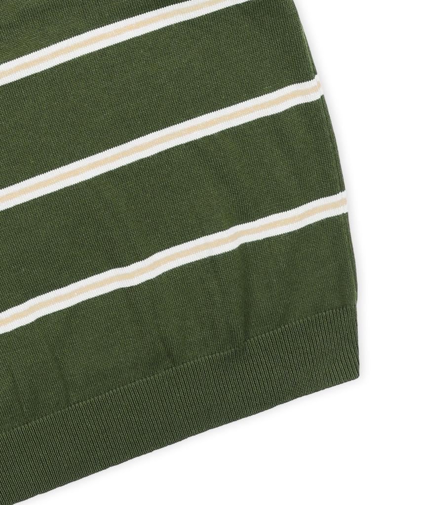 GLACK Gnt016 Mobster Striped Collar Knit (Olive)