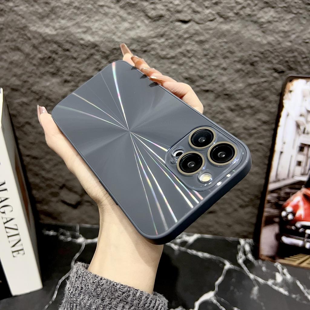 The IPhone16 with Its Dazzling Aurora CD Pattern Is Suitable for The Iphone15 Phone Case and The Apple 14promax Protective Case for Drop Resistance